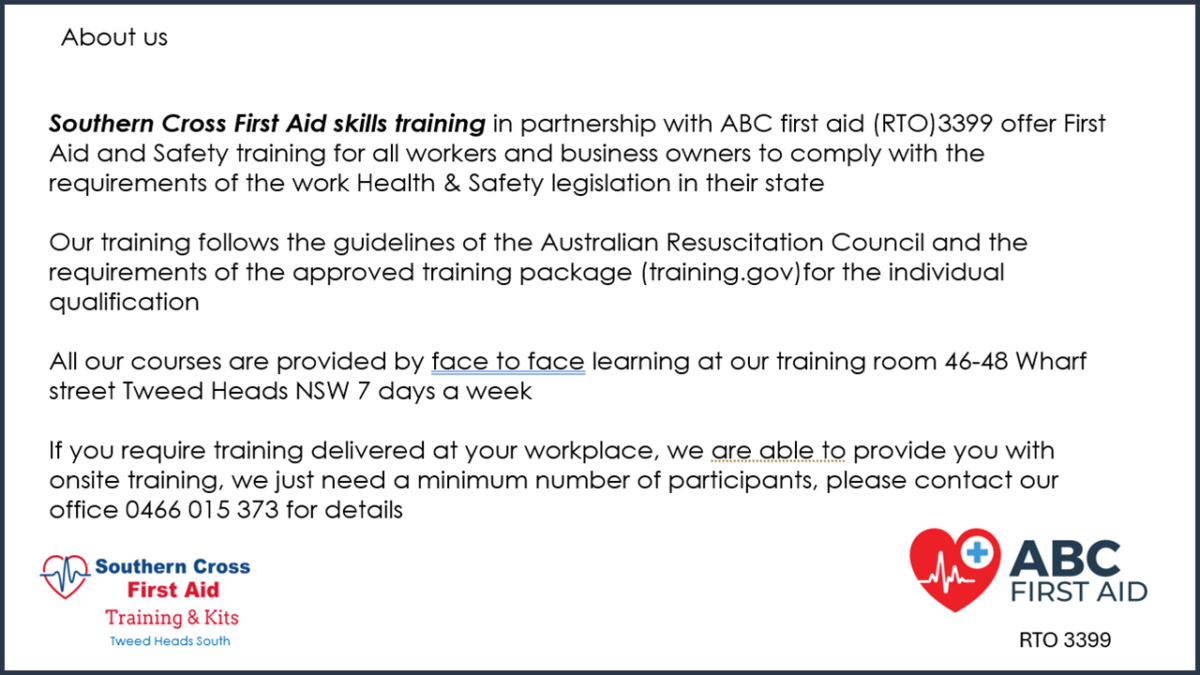 About Us Page First Aid SC